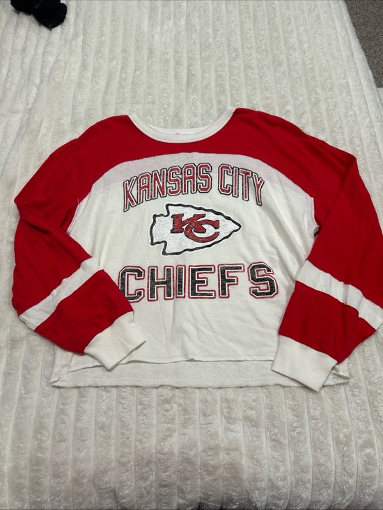 NFL Tops - NFL Kansas City Chiefs Red & White Women's Raglan Top